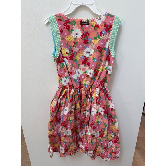 Matilda Jane Leah Leah Floral Fit Flare Girls XS Sleeveless Floral Dress Pink/Gr - Picture 6 of 6